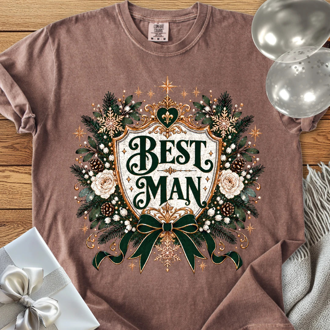 Best Man - Premium Winter Heirloom Wedding T-Shirt - Espresso