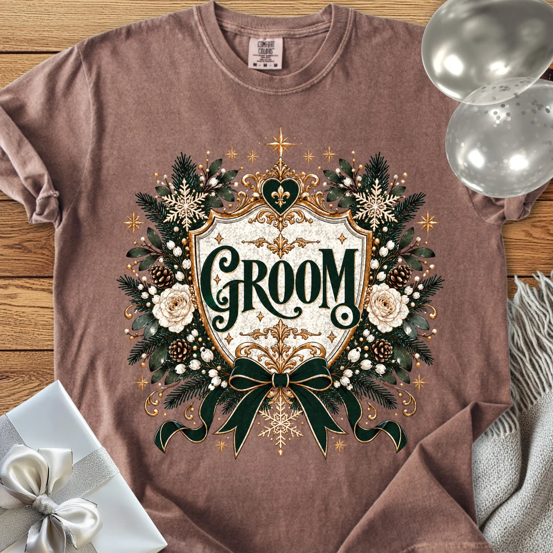 Groom - Premium Winter Heirloom Wedding T-Shirt - Espresso