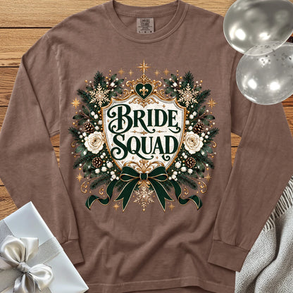 Bride Squad - Premium Winter Heirloom Wedding Long Sleeve T-Shirt - Espresso
