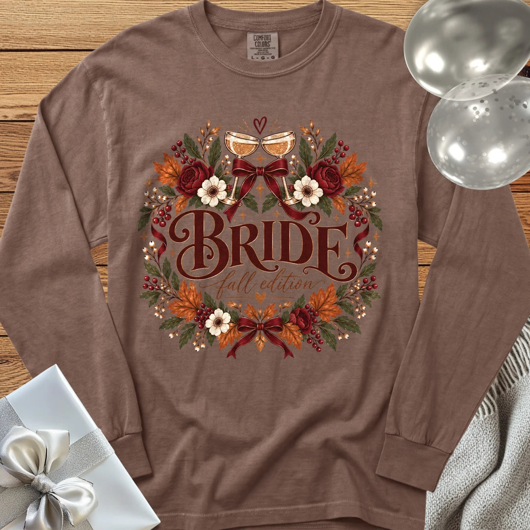 Bride, Fall Edition - Premium Wedding Long Sleeve T-Shirt - Espresso