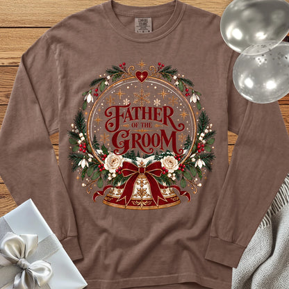 Father of the Groom - Premium Snowglobe Wedding Long Sleeve T-Shirt - Espresso