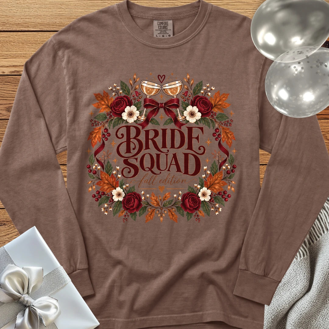 Bride Squad, Fall Edition - Premium Wedding Long Sleeve T-Shirt - Espresso