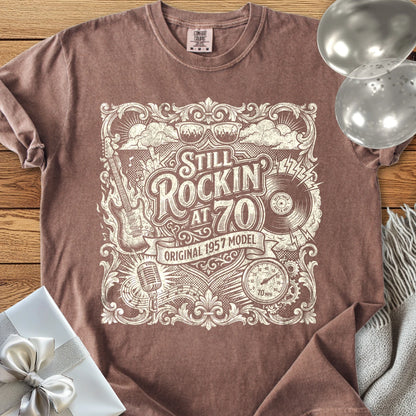 Still Rockin' at 70, Original 1957 Model - Premium 70th Birthday T-Shirt - Espresso
