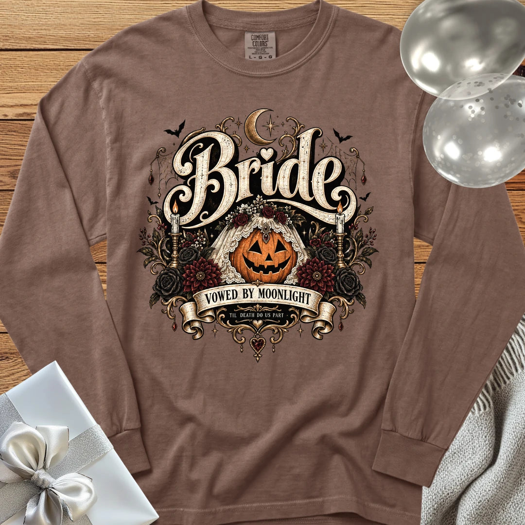 Bride - Premium Halloween Wedding Long Sleeve T-Shirt - Espresso