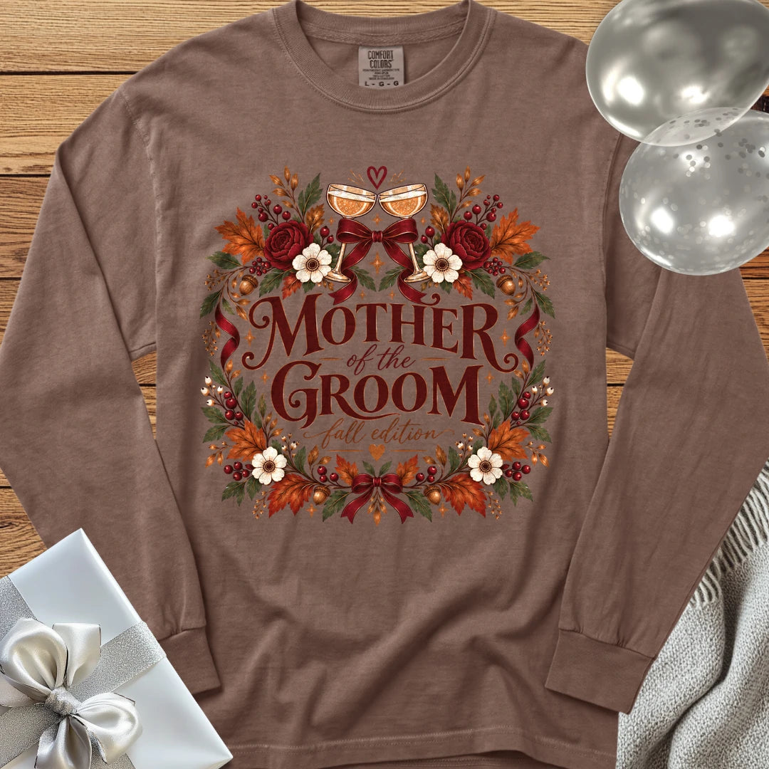 Mother of the Groom, Fall Edition - Premium Wedding Long Sleeve T-Shirt - Espresso