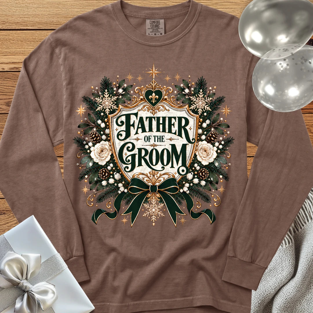 Father of the Groom - Premium Winter Heirloom Wedding Long Sleeve T-Shirt - Espresso