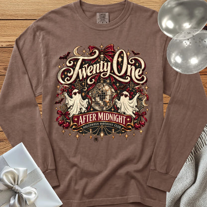 Twenty One After Midnight, Halloween Birthday Club - Premium Halloween 21st Birthday Long Sleeve T-Shirt - Espresso
