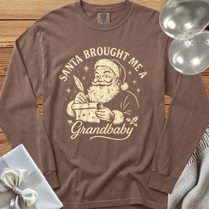Santa Brought Me a Grandbaby - Premium Christmas Long Sleeve T-Shirt - Espresso