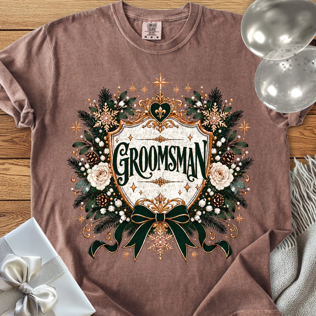 Groomsman - Premium Winter Heirloom Wedding T-Shirt - Espresso