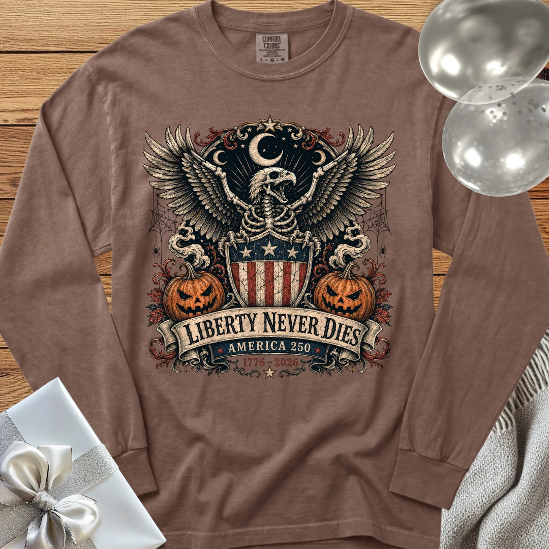 Liberty Never Dies - Premium America 250 Halloween Long Sleeve T-Shirt - Espresso