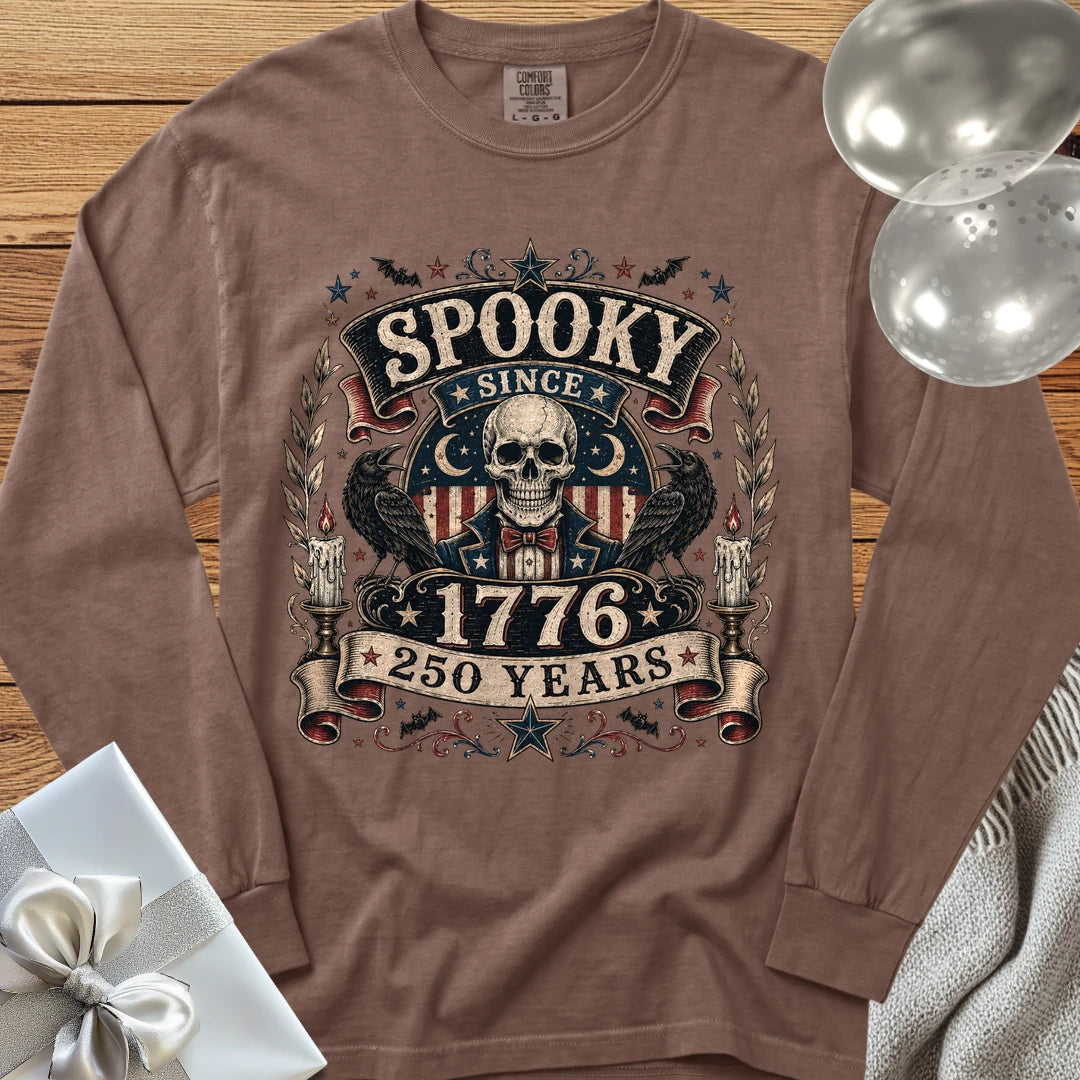 Spooky Since 1776 - Premium Halloween America 250 Long Sleeve T-Shirt - Espresso