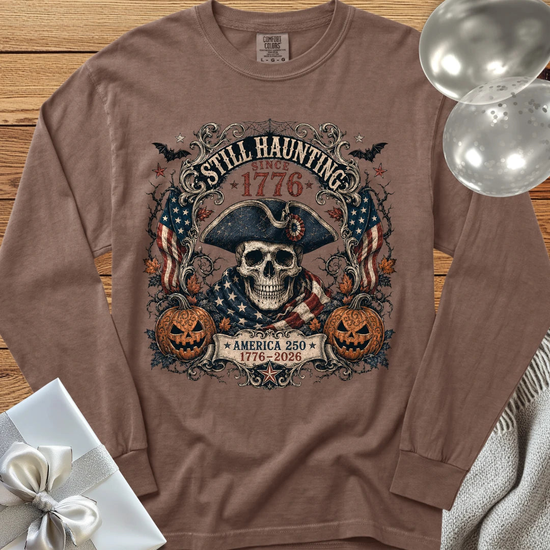 Still Haunting Since 1776 - Premium Halloween America 250 Long Sleeve T-Shirt - Espresso