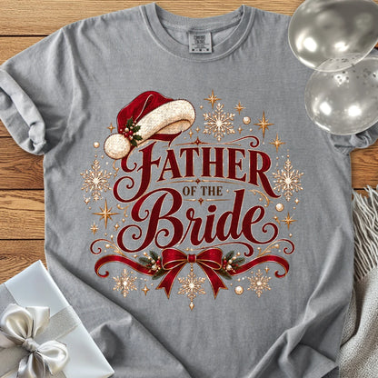 Father of the Bride - Premium Christmas Wedding T-Shirt - Grey