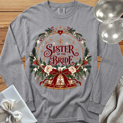 Sister of the Bride - Premium Snowglobe Wedding Long Sleeve T-Shirt - Grey