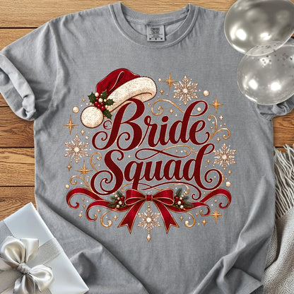 Bride Squad - Premium Christmas Wedding T-Shirt - Grey