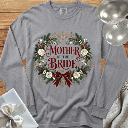 Mother of the Bride - Premium Winter Crest Wedding Long Sleeve T-Shirt - Grey
