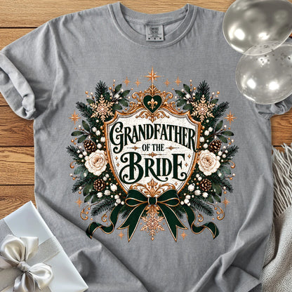 Grandfather of the Bride - Premium Winter Heirloom Wedding T-Shirt - Grey