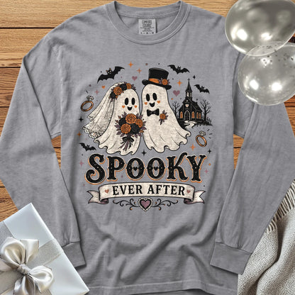 Spooky Ever After - Halloween Wedding Long Sleeve T-Shirt - Grey