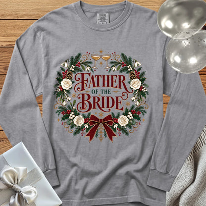 Father of the Bride - Premium Winter Crest Wedding Long Sleeve T-Shirt - Grey