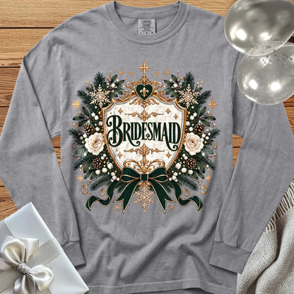 Bridesmaid - Premium Winter Heirloom Wedding Long Sleeve T-Shirt - Grey