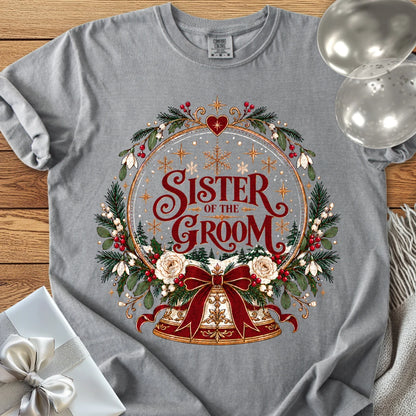Sister of the Groom - Premium Snowglobe Wedding T-Shirt - Grey