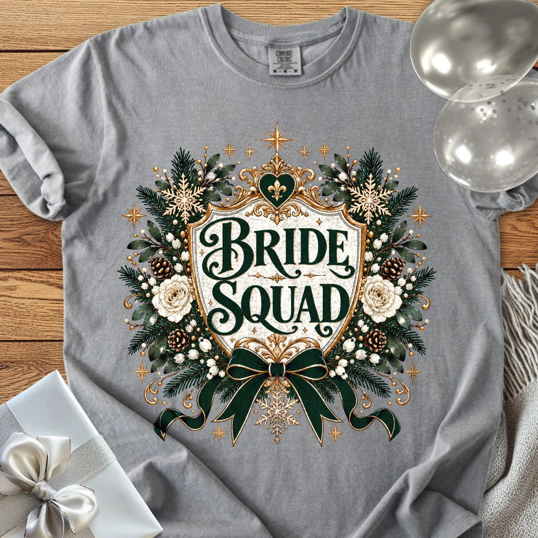 Bride Squad - Premium Winter Heirloom Wedding T-Shirt - Grey