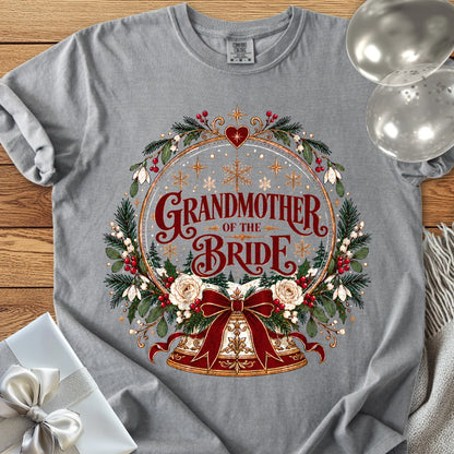 Grandmother of the Bride - Premium Snowglobe Wedding T-Shirt - Grey