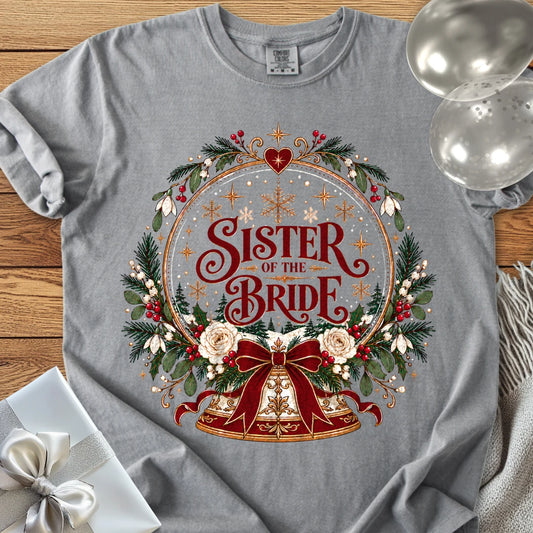 Sister of the Bride - Premium Snowglobe Wedding T-Shirt - Grey