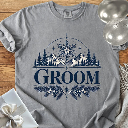 Groom - Premium Winter Peaks Wedding T-Shirt - Grey