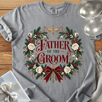 Father of the Groom - Premium Winter Crest Wedding T-Shirt - Grey