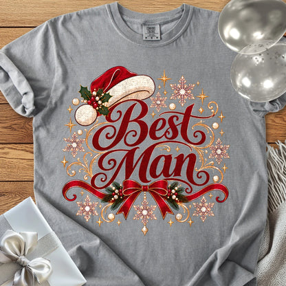 Best Man - Premium Christmas Wedding T-Shirt - Grey