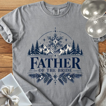 Father of the Bride - Premium Winter Peaks Wedding T-Shirt - Grey