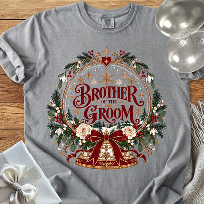 Brother of the Groom - Premium Snowglobe Wedding T-Shirt - Grey