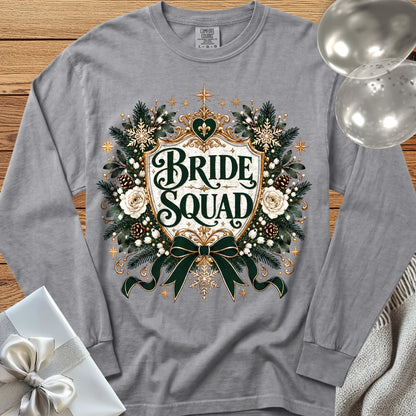 Bride Squad - Premium Winter Heirloom Wedding Long Sleeve T-Shirt - Grey