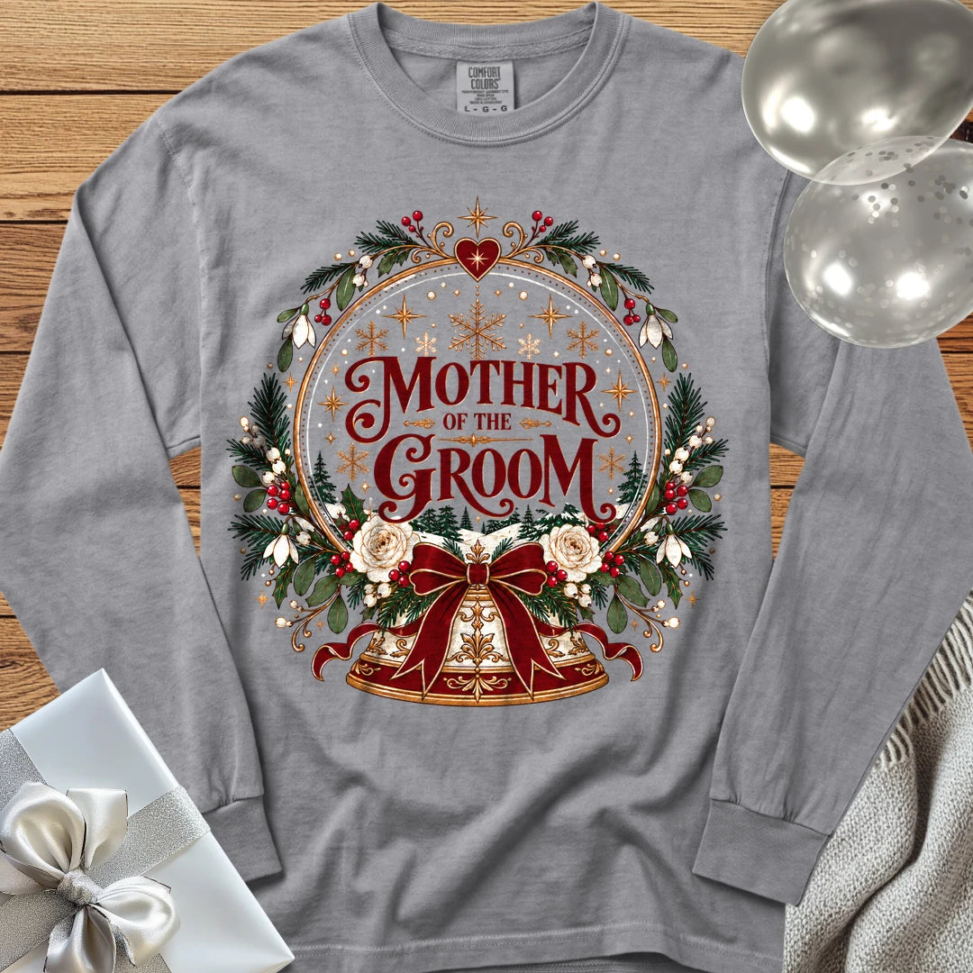 Mother of the Groom - Premium Snowglobe Wedding Long Sleeve T-Shirt - Grey