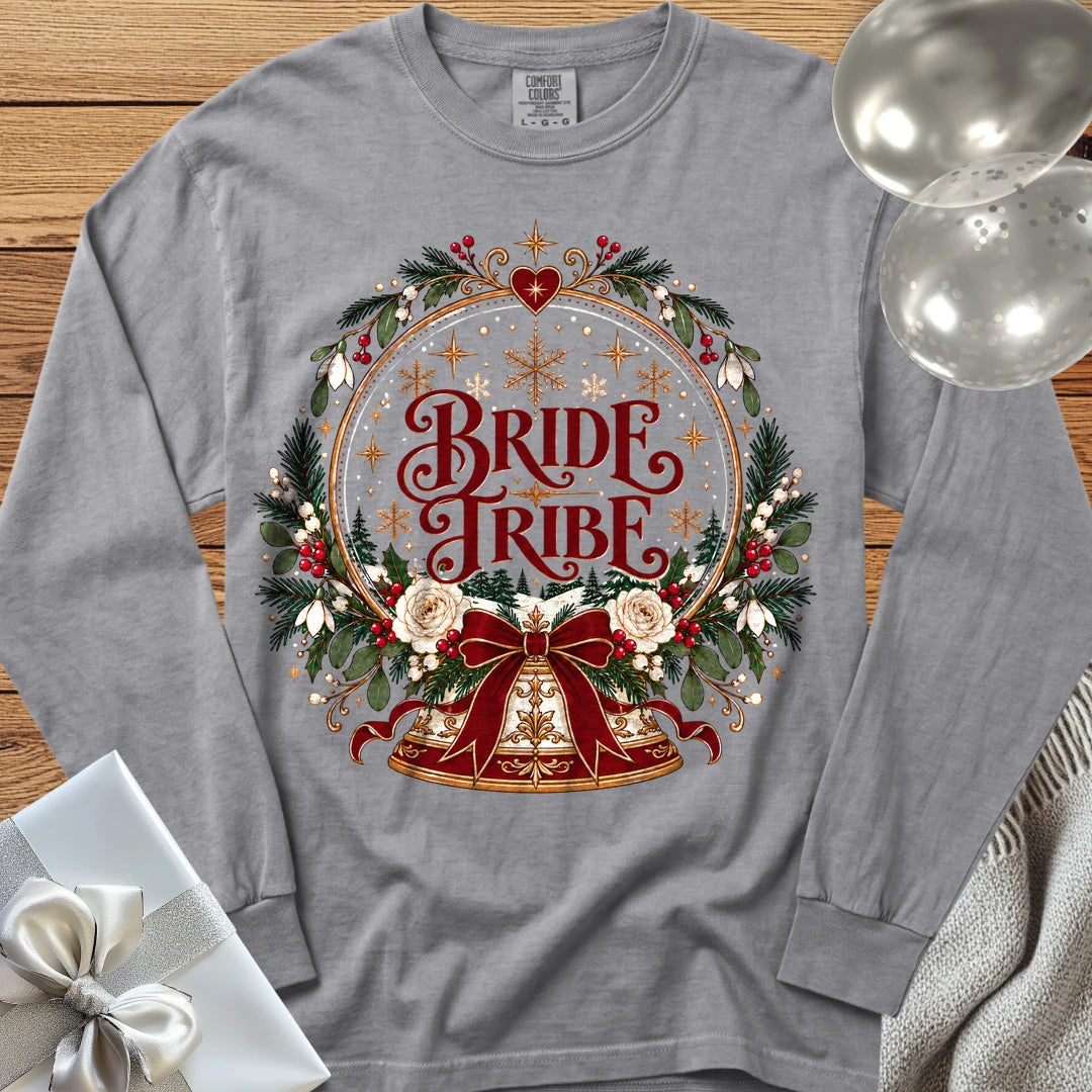 Bride Tribe - Premium Snowglobe Wedding Long Sleeve T-Shirt - Grey