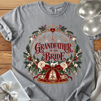 Grandfather of the Bride - Premium Snowglobe Wedding T-Shirt - Grey