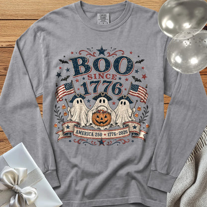 Boo Since 1776 - Premium Halloween America 250 Long Sleeve T-Shirt - Grey