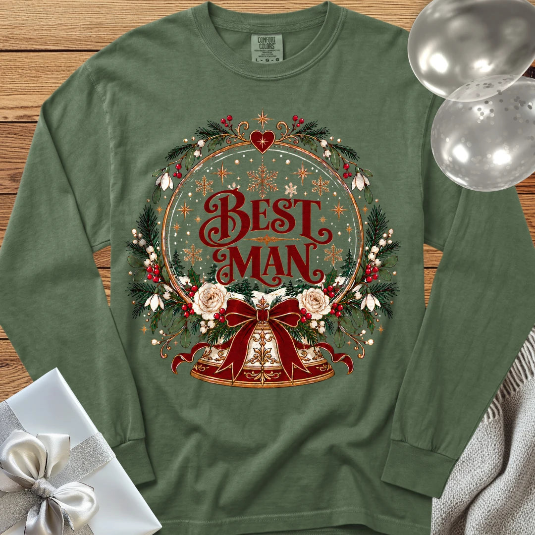 Best Man - Premium Snowglobe Wedding Long Sleeve T-Shirt - Hemp