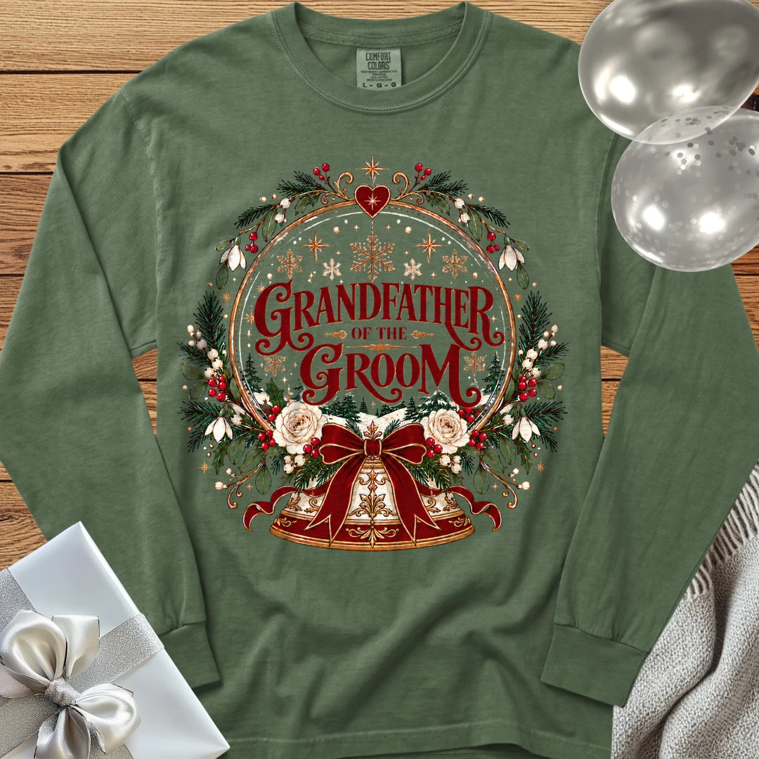 Grandfather of the Groom - Premium Snowglobe Wedding Long Sleeve T-Shirt - Hemp
