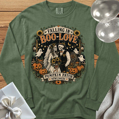 Falling in Boo-Love - Premium Halloween Newlywed Long Sleeve T-Shirt - Hemp