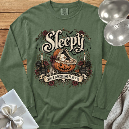 Sleepy Since Becoming Parents - Premium Parenting Halloween Long Sleeve T-Shirt - Hemp