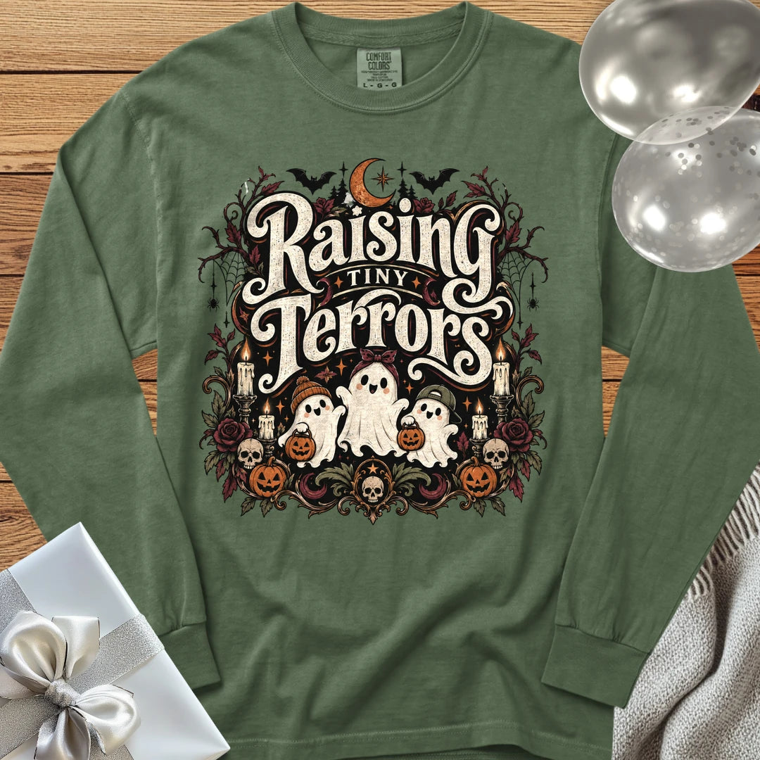Raising Tiny Terrors - Premium Halloween Long Sleeve T-Shirt - Hemp