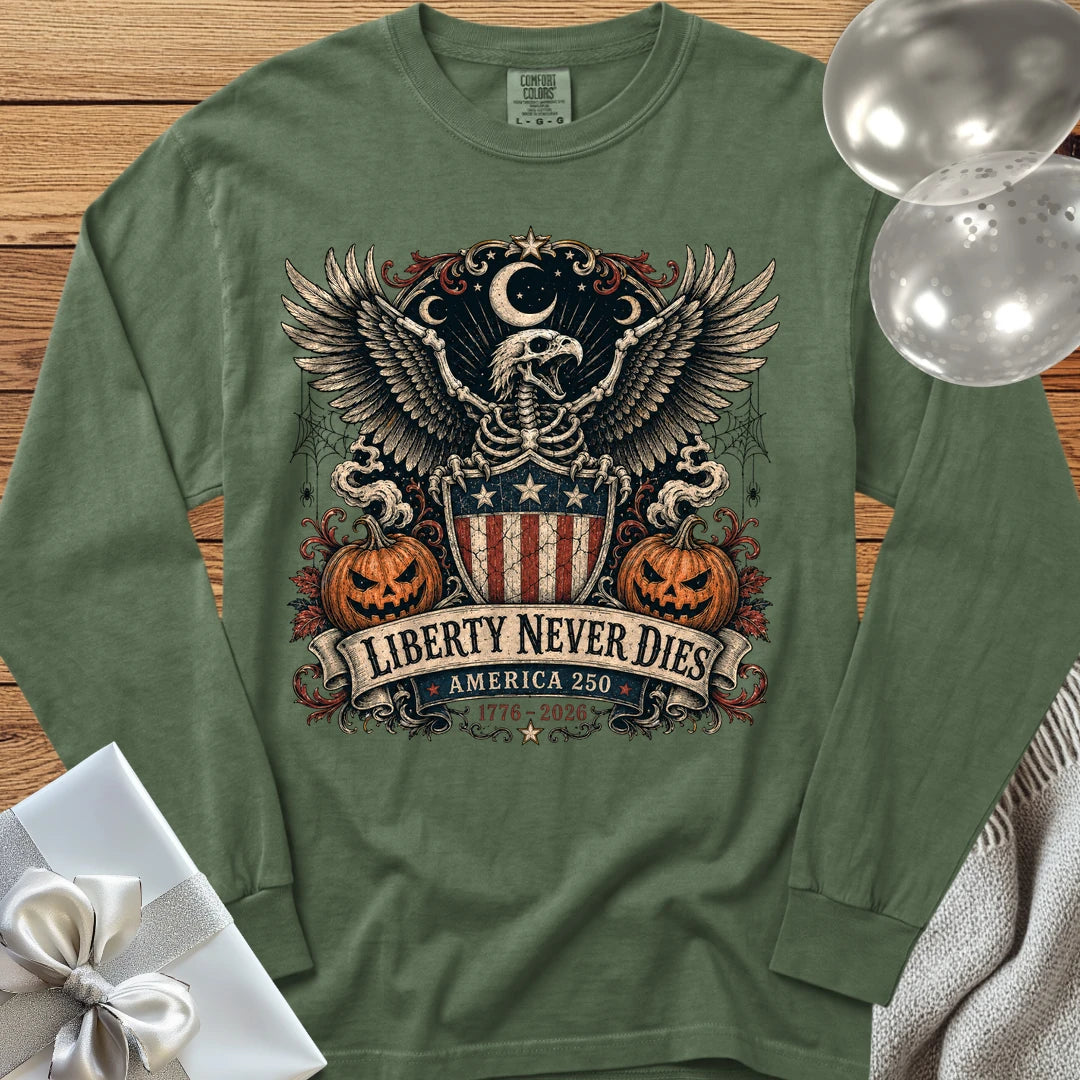 Liberty Never Dies - Premium America 250 Halloween Long Sleeve T-Shirt - Hemp