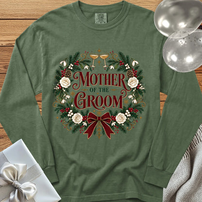 Mother of the Groom - Premium Winter Crest Wedding Long Sleeve T-Shirt - Hemp