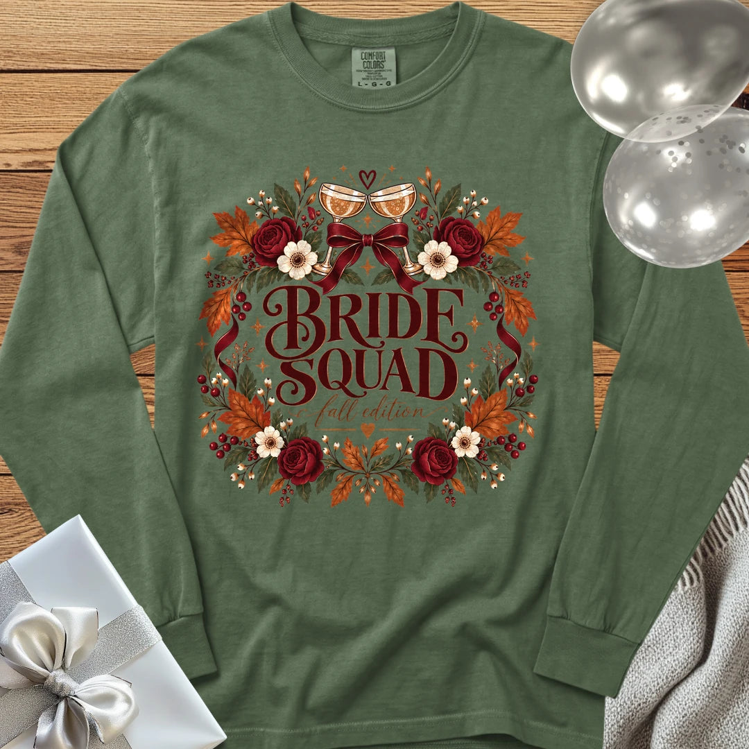 Bride Squad, Fall Edition - Premium Wedding Long Sleeve T-Shirt - Hemp