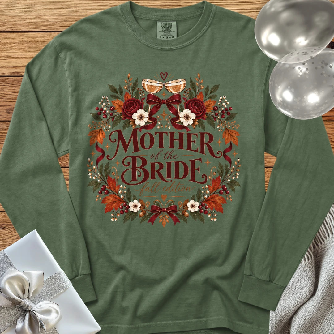 Mother of the Bride, Fall Edition - Premium Wedding Long Sleeve T-Shirt - Hemp