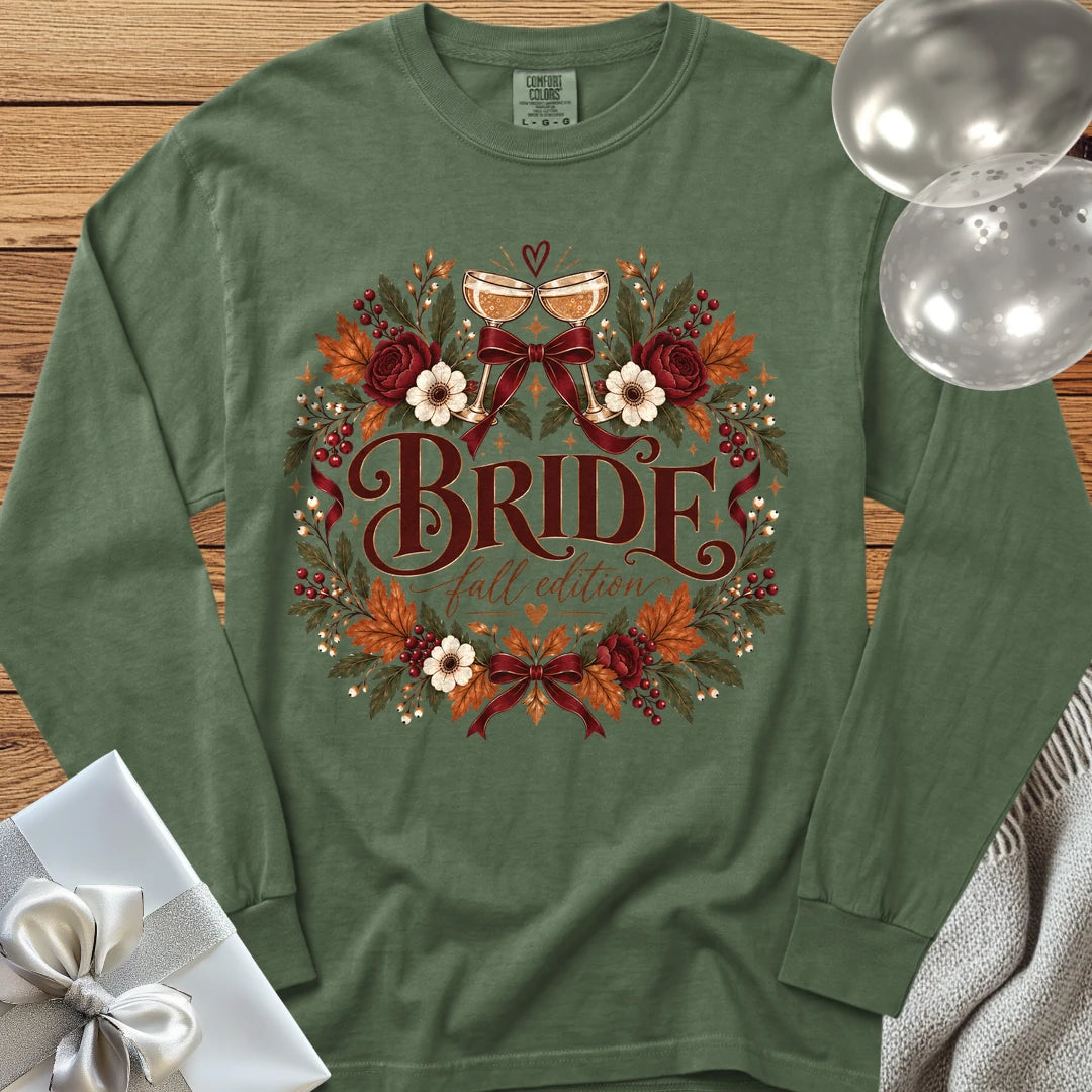 Bride, Fall Edition - Premium Wedding Long Sleeve T-Shirt - Hemp