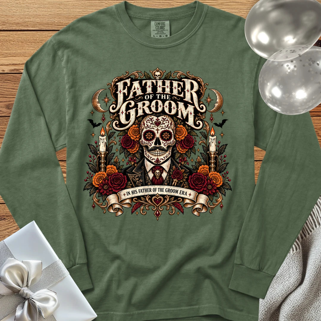 Father of the Groom, In His Father of the Groom Era - Premium Halloween Wedding Long Sleeve T-Shirt - Hemp