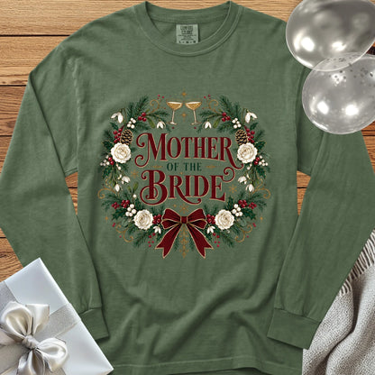 Mother of the Bride - Premium Winter Crest Wedding Long Sleeve T-Shirt - Hemp